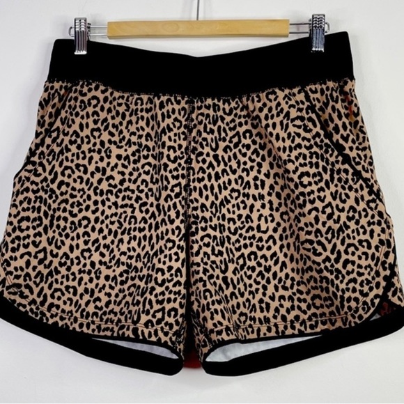 LANDS End black leopard print swim shorts Sz 4 - Picture 1 of 4